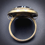 Antique 10K & Banded Agate Ring