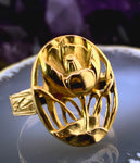 SOLD Antique Art Nouveau 18K & 14K Gold Poppy Conversion Ring