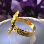 SOLD Antique Art Nouveau 18K & 14K Gold Poppy Conversion Ring