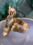 Koven Kreation Custom 14K & Hard Stone Owl Ring