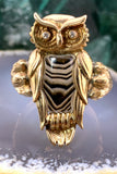 Koven Kreation Custom 14K & Hard Stone Owl Ring