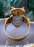 Koven Kreation Custom 14K & Hard Stone Owl Ring
