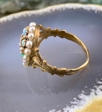 Antique 14K, Opal & Seed Pearl Conversion Ring