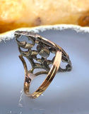 Antique French 18K, Silver, Marcasite & Paste Ring