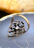 Antique French 18K, Silver, Marcasite & Paste Ring