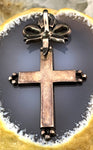 Antique French Regional Silver & Paste Cross Pendant