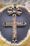 Antique French Regional Silver & Paste Cross Pendant