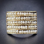 Antique French 18K & Seed Pearl Ring