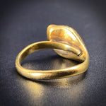 Antique 18K, Garnet & Seed Pearl Snake Ring
