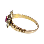 SOLD Antique 15K, Ruby & Seed Pearl Ring