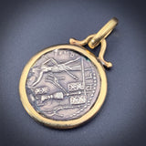 SOLD Antique 18K & Ancient Silver Coin Pendant