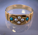 Antique 18K, Turquoise & Pearl Ring