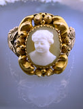 Antique 18K, 14K & Carved Shell Cameo Conversion Ring