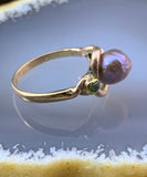 Antique 14K, Emerald & Freshwater Pearl Ring