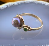 Antique 14K, Emerald & Freshwater Pearl Ring