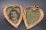 Antique 15K & Hand Painted Enamel Putto Heart Locket