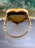 Antique 18K, 14K, Seed Pearl & Enamel Heart Conversion Ring