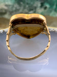 Antique 18K, 14K, Seed Pearl & Enamel Heart Conversion Ring