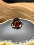 Antique Georgian 14K, Silver & Paste Ruby Conversion Ring