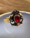 Antique Georgian 14K, Silver & Paste Ruby Conversion Ring