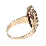 SOLD  Antique 15K, Garnet & Seed Pearl Ring