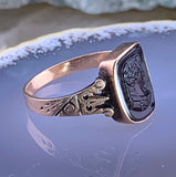 Antique 14K & Carved Carnelian Cameo  Ring