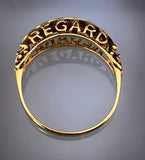 Vintage English 9K & Multi-Stone Regard  Acrostic Ring