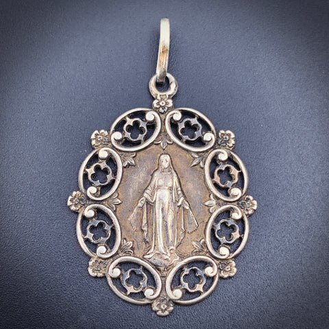 Antique Silver & Vermeil Religious Medal