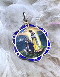 Estate French Silver & Enamel Catholic Medal