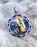 Estate French Silver & Enamel Catholic Medal