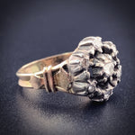 Antique 14K, Silver & Diamond Ring