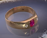 Estate 14K, Diamond & Ruby Ring
