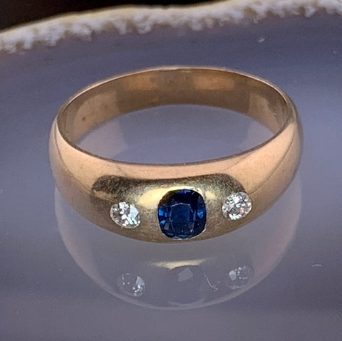 Estate 14K, Diamond & Sapphire Ring