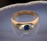 Estate 14K, Diamond & Sapphire Ring