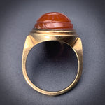 Antique 10K & Carved Carnelian Scarab Ring
