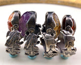 Koven Kreation Egyptian Revival Sterling Silver & Semi Precious Stone Scarab Flip Ring
