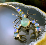 Antique Silver & Opal Scorpion Brooch