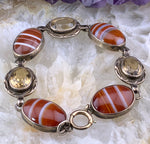 Antique Scottish Silver, Agate & Citrine Bracelet