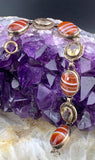 Antique Scottish Silver, Agate & Citrine Bracelet