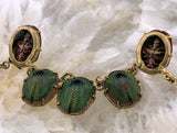 Antique Victorian Scarab Necklace in Gold Fill