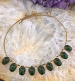 Antique Victorian Scarab Necklace in Gold Fill