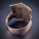SOLD Antique 14K & Diamond Caesar Shield Ring