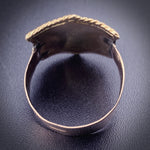 SOLD Antique 14K & Diamond Caesar Shield Ring