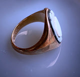 Antique 12K & Hard Stone Cameo Signet Ring