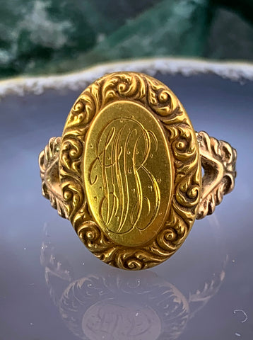 Antique 14K Gold Monogrammed Conversion Ring