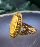 Antique 14K Gold Monogrammed Conversion Ring
