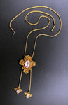 Antique 18K, Topaz & Spinel Slide Necklace