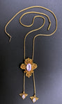 Antique 18K, Topaz & Spinel Slide Necklace