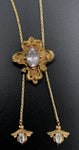 Antique 18K, Topaz & Spinel Slide Necklace