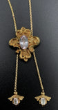 Antique 18K, Topaz & Spinel Slide Necklace